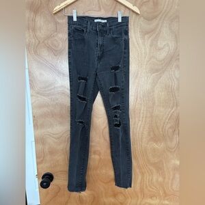 Levi's Charcoal Distressed Skinny Jeans